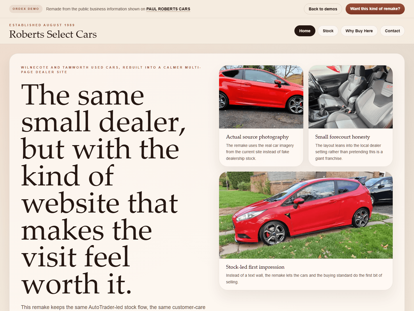 Roberts Select Cars remake preview